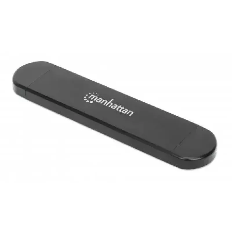 Case per SSD Manhattan M.2 NVMe SATA USB-C USB-A 10 Gbps nero