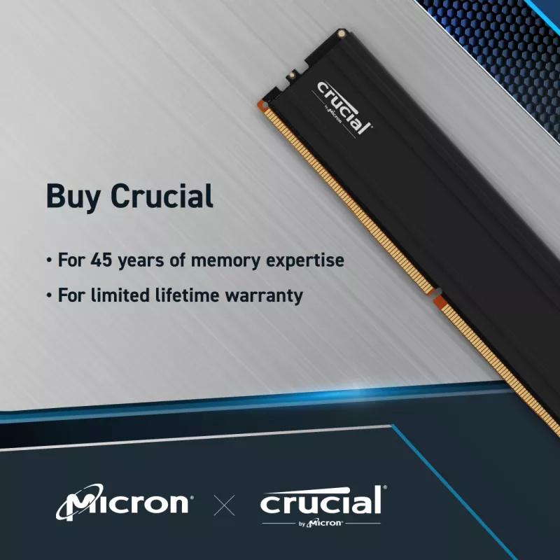 MICRON / CRUCIAL memoria – Crucial Pro – DDR5-5600 UDIMM – kit 64GB (32GBx2)