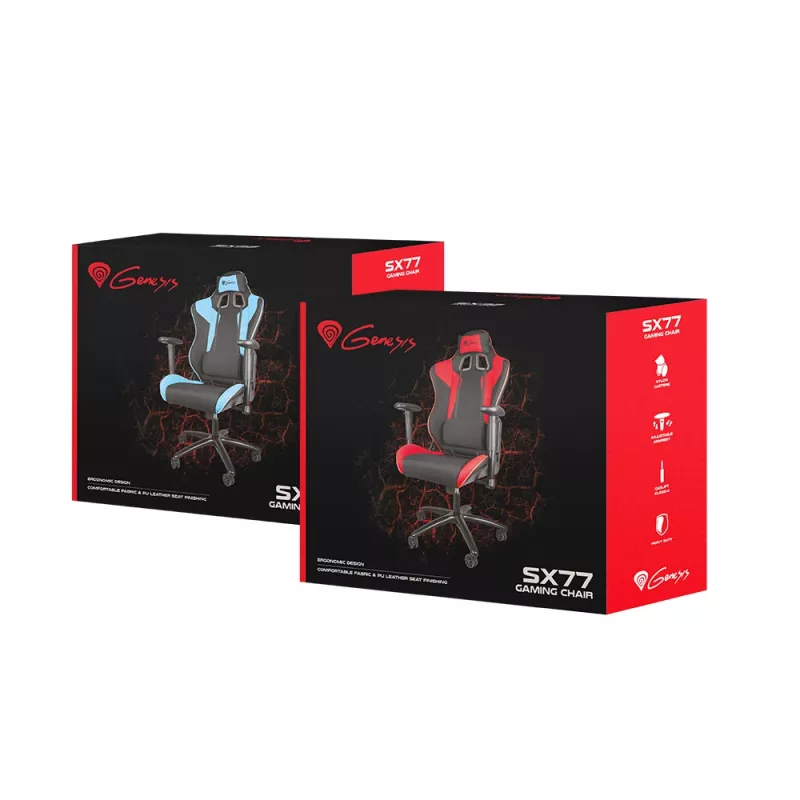 Sedia da gaming per PC GENESIS SX77 seduta imbottita nero, rosso
