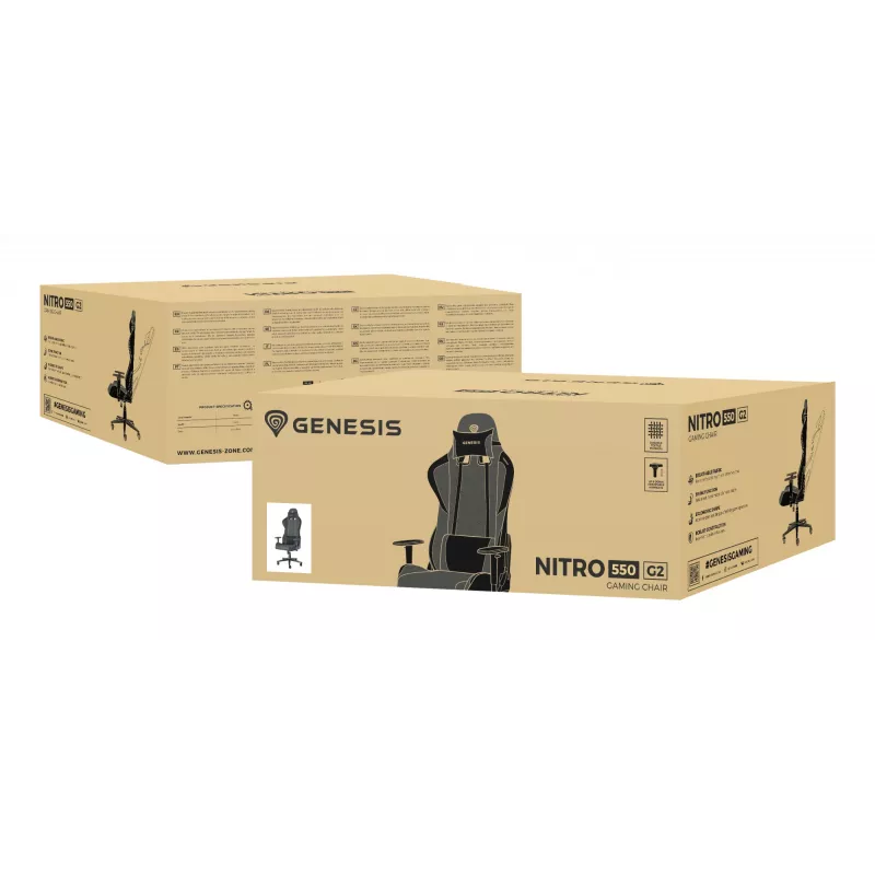 Sedia da gaming GENESIS Nitro 550 G2 seduta imbottita nero, grigio