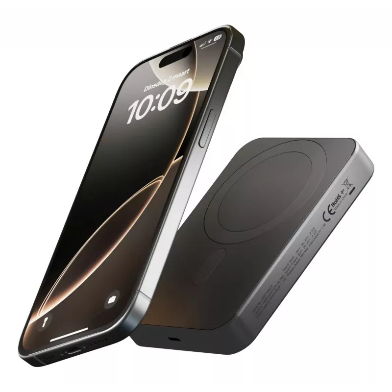 Powerbank ZENS sottile Qi2 Al 10000mAh nero
