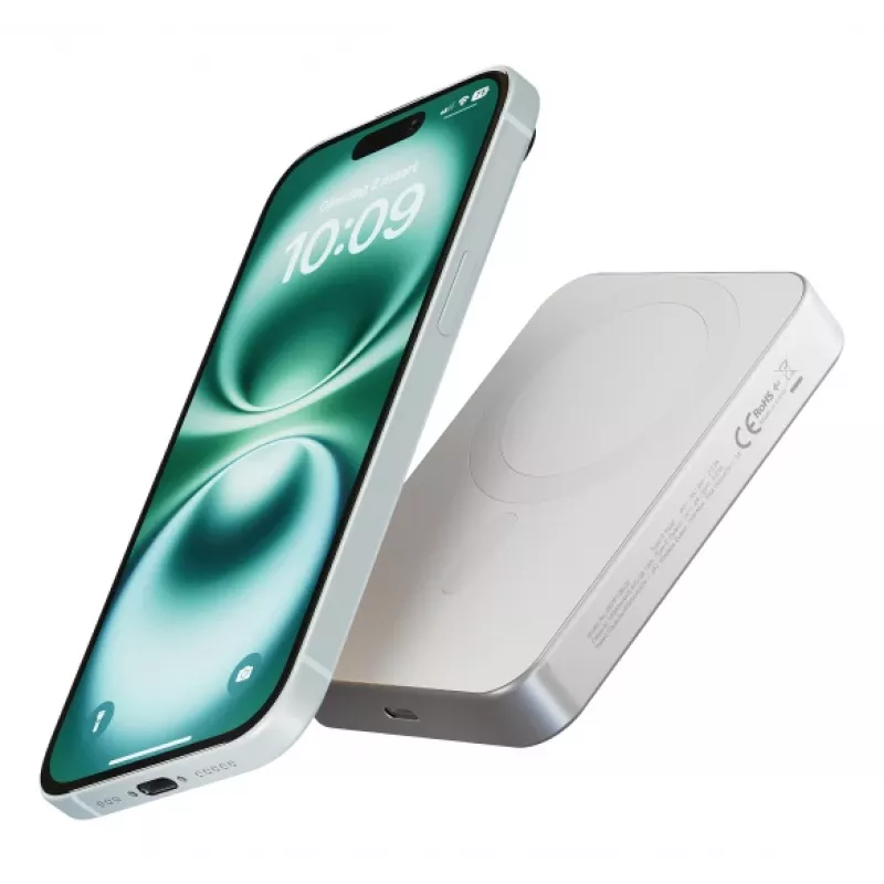 Powerbank ZENS sottile Qi2 Al 10000mah bianco