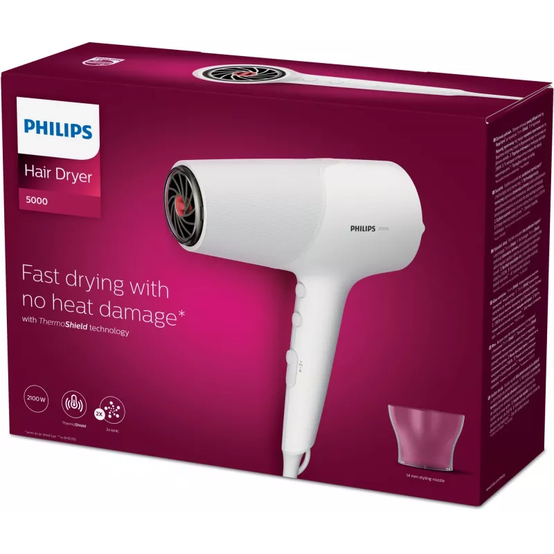 Philips Serie 5000 BHD500/00 asciugacapelli 2100 W bianco