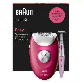 Epilatore Braun Silk-épil 3 SE3-202, 20 pinzette, funzionamento a rete, Berry