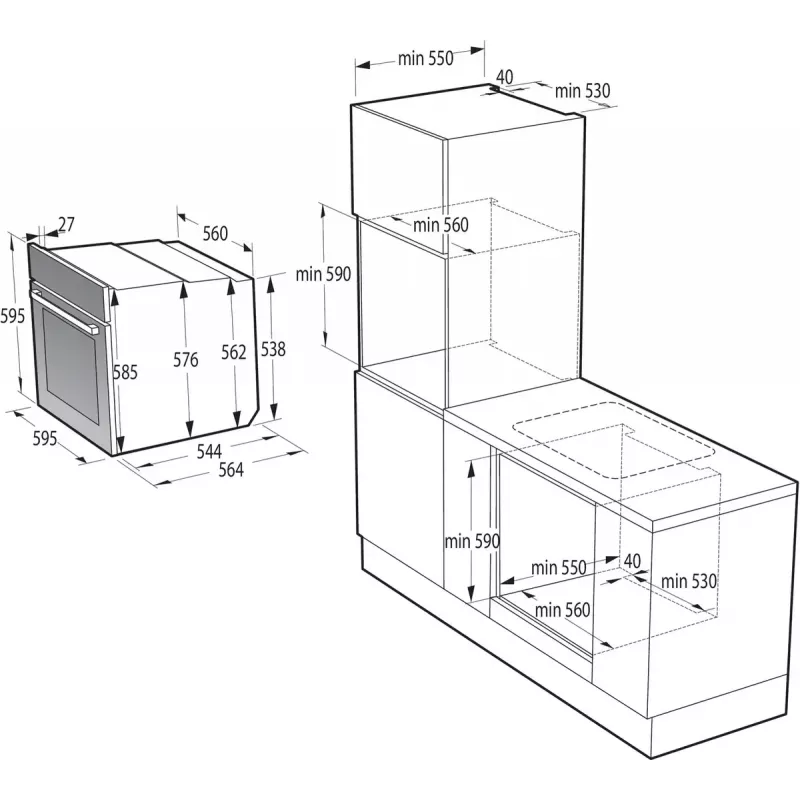 Forno da incasso Gorenje BO6737E02BG, multifunzione