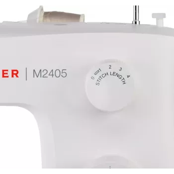 Macchina da cucire semiautomatica SINGER M2405 — meccanica, 11 programmi, 8 punti, 70W, bianca