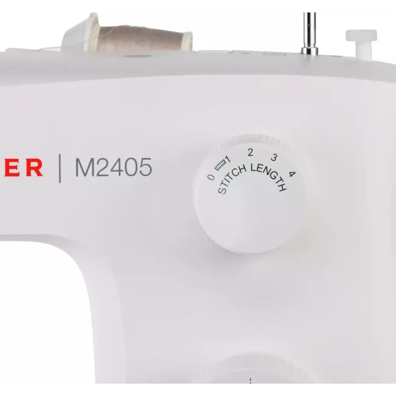 Macchina da cucire semiautomatica SINGER M2405 — meccanica, 11 programmi, 8 punti, 70W, bianca