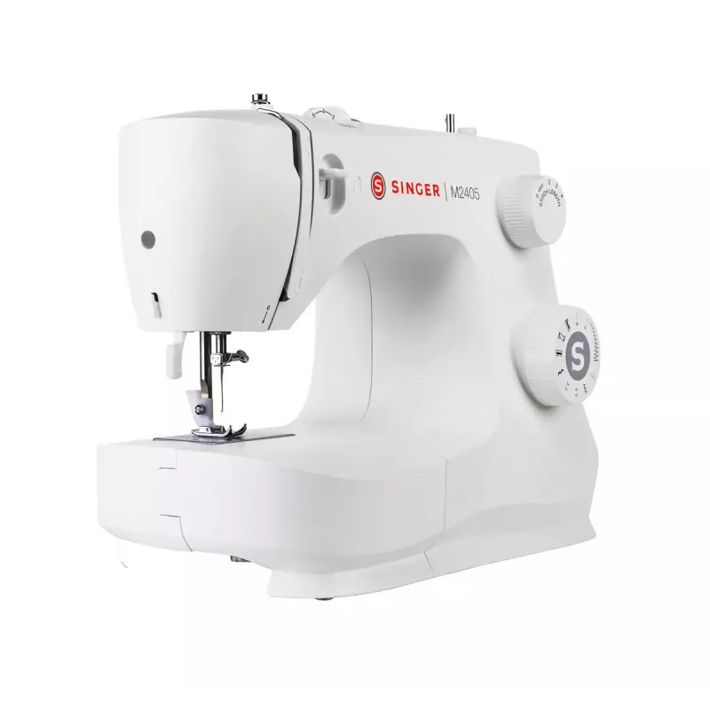 Macchina da cucire semiautomatica SINGER M2405 — meccanica, 11 programmi, 8 punti, 70W, bianca