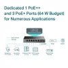 TP-Link switch desktop Gigabit 6 porte con 3 porte PoE+ e 1 porta PoE++