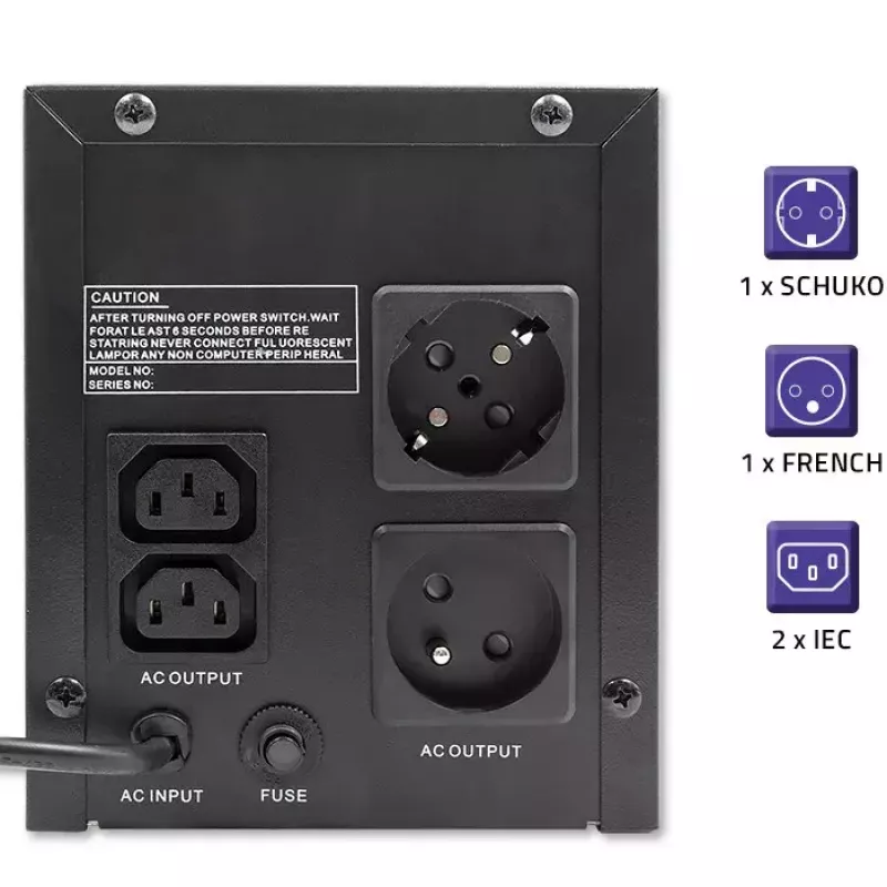 UPS Qoltec 53776 Line-Interactive 1,5 kVA 900 W 4 uscite AC