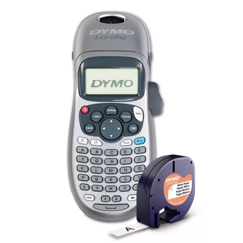 DYMO LetraTag LT-100H etichettatrice portatile | etichettatrice con tastiera ABC e schermo LCD da 13 caratteri di facile utilizzo | per casa o ufficio | argento