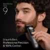 Braun BeardTrimmer 9 BT9560 tagliabarba batteria 52 2 cm bagnato & asciutto nero, argento