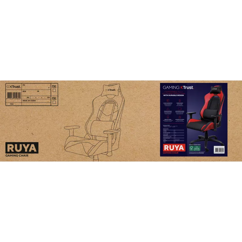 Trust GXT 714 RUYA sedia gaming universale nero, rosso