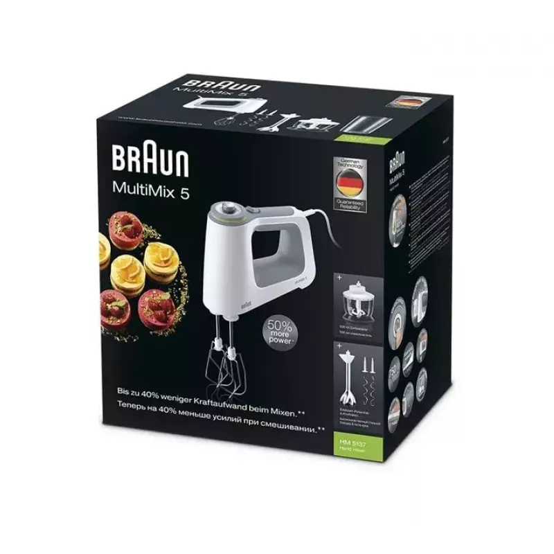 Braun MultiMix 5 HM 5137 frullatore a mano 750 W grigio, bianco
