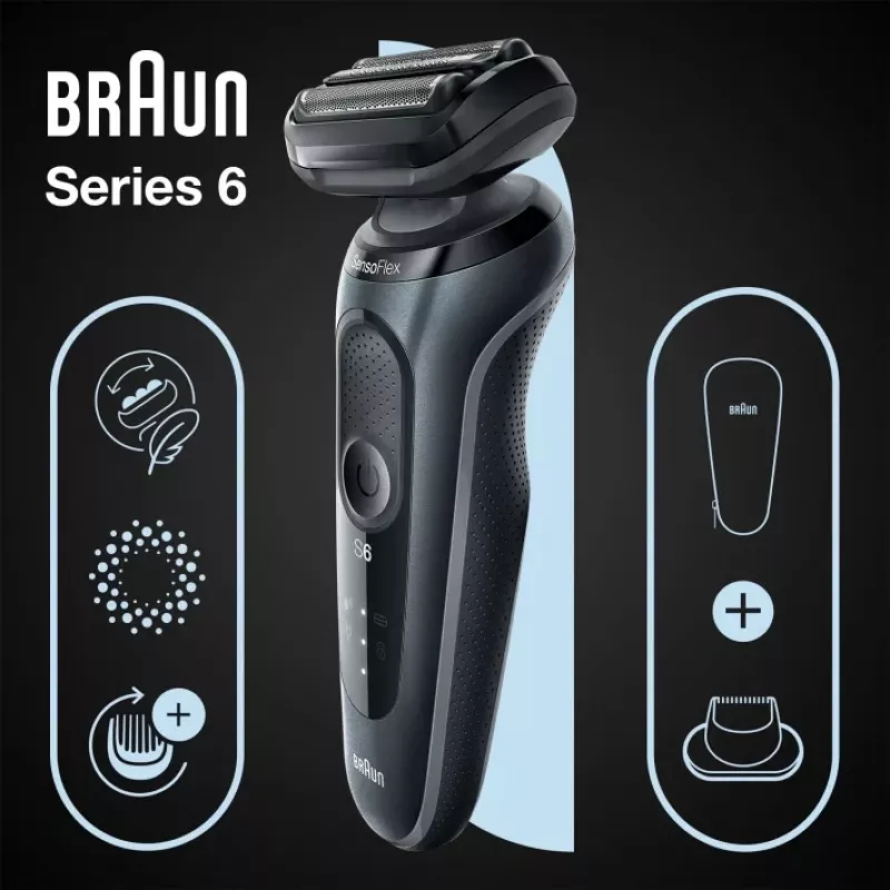 Braun Series 6 61-N1200s rasoio a lamina trimmer nero