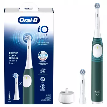 Spazzolino elettrico BRAUN Oral‑B iO Series 2 verde ricaricabile con custodia da viaggio