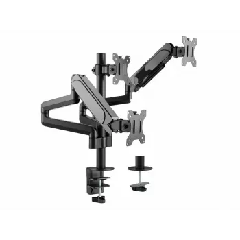 Supporto da tavolo per tre monitor Equip 17-27 pollici, morsetto, 21 kg, 75 x 75 mm, 100 x 100 mm, regolazione in altezza, nero