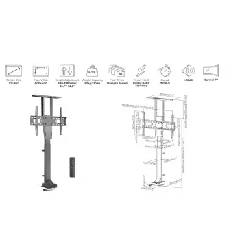 Supporto TV motorizzato con telecomando Equip 37–65 pollici