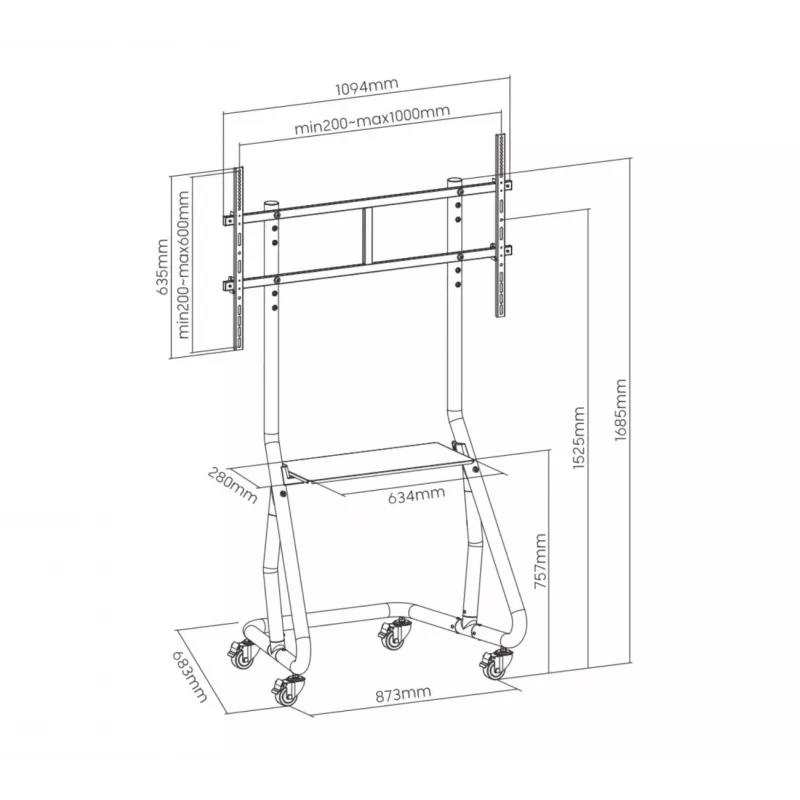 Equip carrello TV ad alta portata 60-105 pollici
