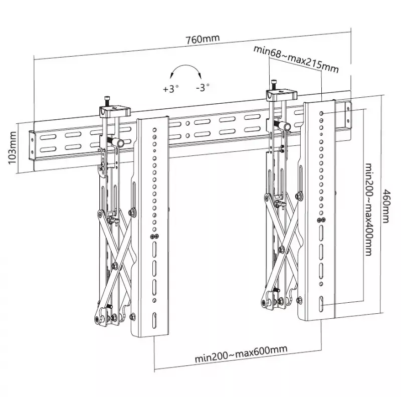 Supporto a parete per video pop-out Equip da 37