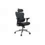 Sedia da ufficio ergonomica premium Equip con poggiatesta e braccioli, blu nero
