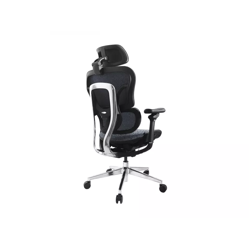 Sedia da ufficio ergonomica premium Equip con poggiatesta e braccioli, blu nero