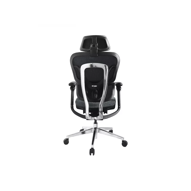 Sedia da ufficio ergonomica premium Equip con poggiatesta e braccioli, blu nero