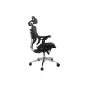 Sedia da ufficio ergonomica premium Equip con poggiatesta e braccioli, blu nero