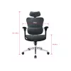 Sedia da ufficio ergonomica premium Equip con poggiatesta e braccioli, blu nero