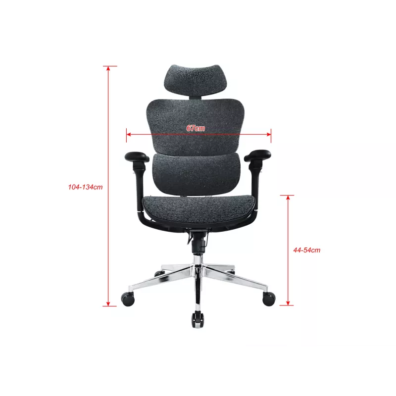 Sedia da ufficio ergonomica premium Equip con poggiatesta e braccioli, blu nero