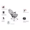 Sedia da ufficio ergonomica premium Equip con poggiatesta e braccioli, blu nero