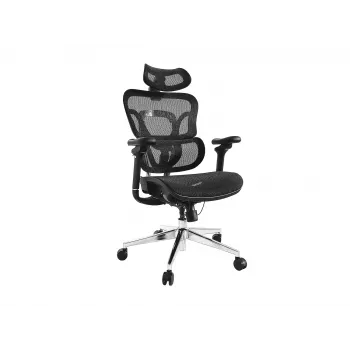 Sedia da ufficio ergonomica premium Equip con poggiatesta e braccioli, nero