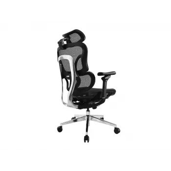 Sedia da ufficio ergonomica premium Equip con poggiatesta e braccioli, nero