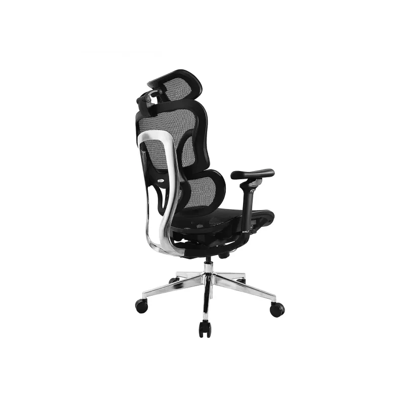 Sedia da ufficio ergonomica premium Equip con poggiatesta e braccioli, nero