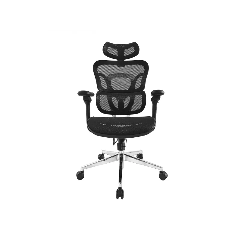Sedia da ufficio ergonomica premium Equip con poggiatesta e braccioli, nero