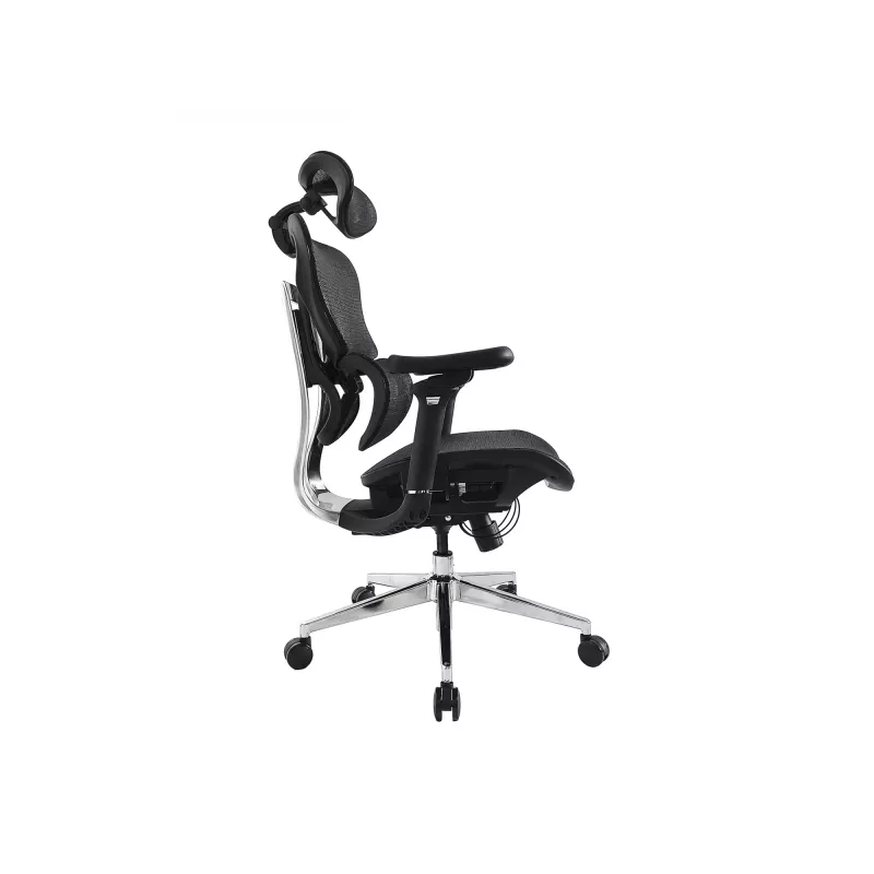 Sedia da ufficio ergonomica premium Equip con poggiatesta e braccioli, nero