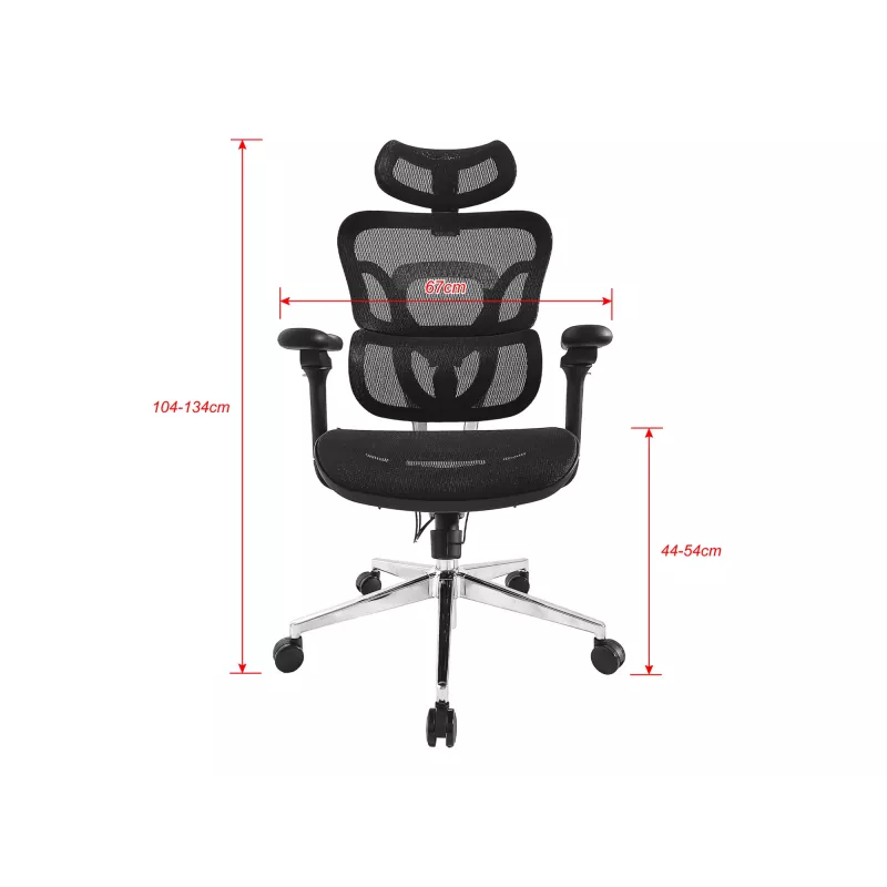 Sedia da ufficio ergonomica premium Equip con poggiatesta e braccioli, nero