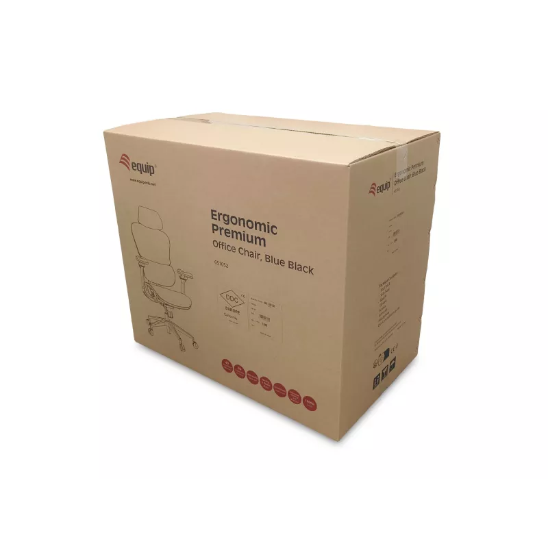 Sedia da ufficio ergonomica premium Equip con poggiatesta e braccioli, nero