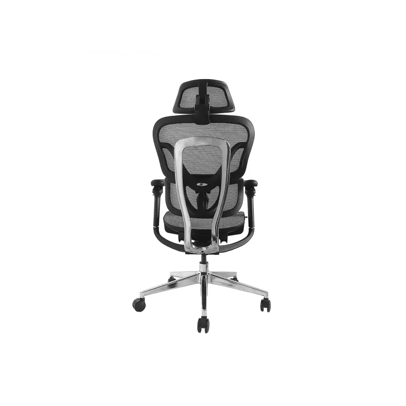 Sedia da ufficio ergonomica premium Equip con poggiatesta e braccioli, grigio