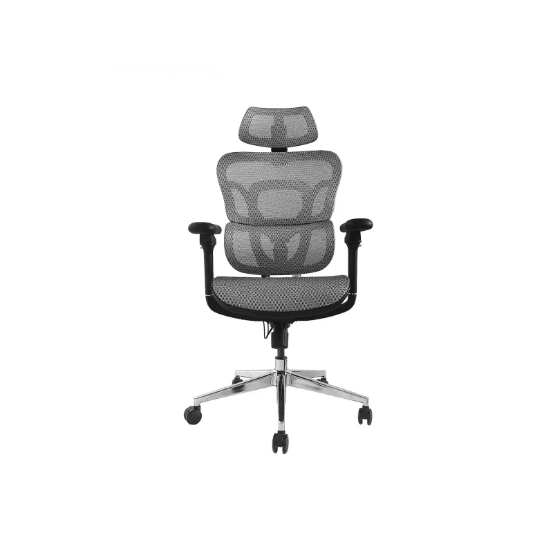 Sedia da ufficio ergonomica premium Equip con poggiatesta e braccioli, grigio
