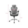Sedia da ufficio ergonomica premium Equip con poggiatesta e braccioli, grigio