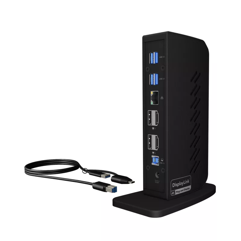 ICY BOX IB-DK2252AC con filo USB 3.2 Gen 1 (3.1 Gen 1) Type-C nero