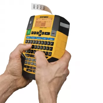 DYMO RHINO 4200 set etichettatrice industriale con valigetta | tastiera QWERTZ e tasti rapidi salvatempo | etichettatrice robusta per cantieri e attività di etichettatura impegnative