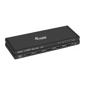 Splitter HDMI 2.0 Equip Ultra slim 4 porte, HDMI, 4x HDMI, 3840 x 2160 pixel, nero, alluminio, 4K Ultra HD