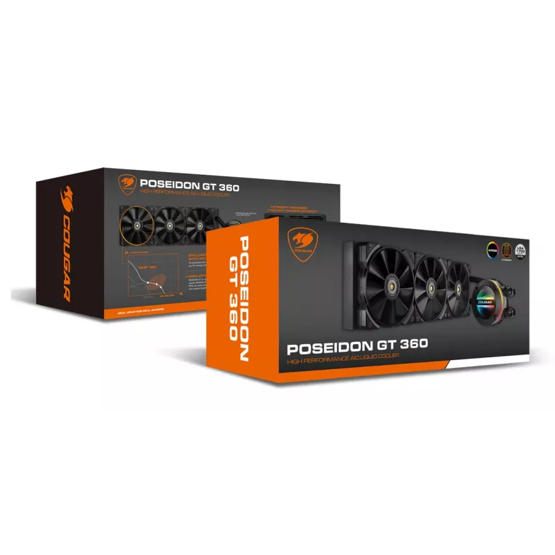 COUGAR raffreddamento a liquido CPU Poseidon-GT 360, ARGB, nero, kit di raffreddamento a liquido, 12 cm, nero