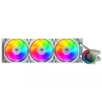 COUGAR raffreddamento a liquido CPU, Poseidon Elite 360, ARGB, bianco, dissipatore a liquido all-in-one, 12 cm, 500 giri/min, 2200 giri/min, bianco