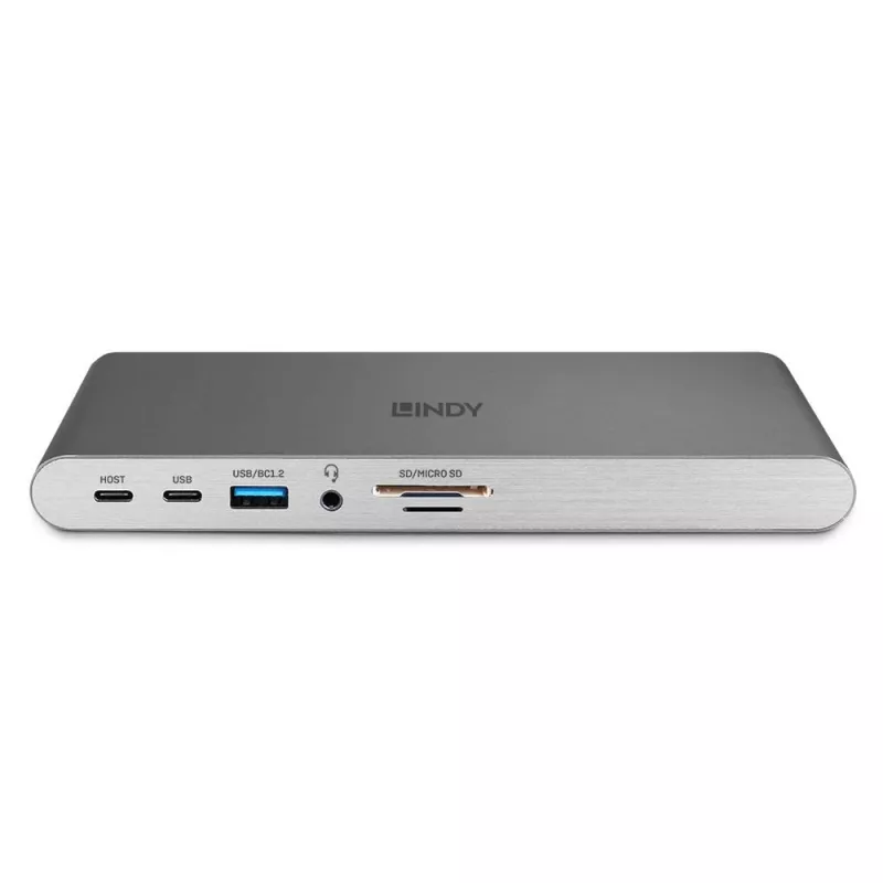 Lindy DST-Pro 5K XT, docking station per laptop USB-C con triplo display (4K) o display singolo (5K) e ricarica passante 100 W