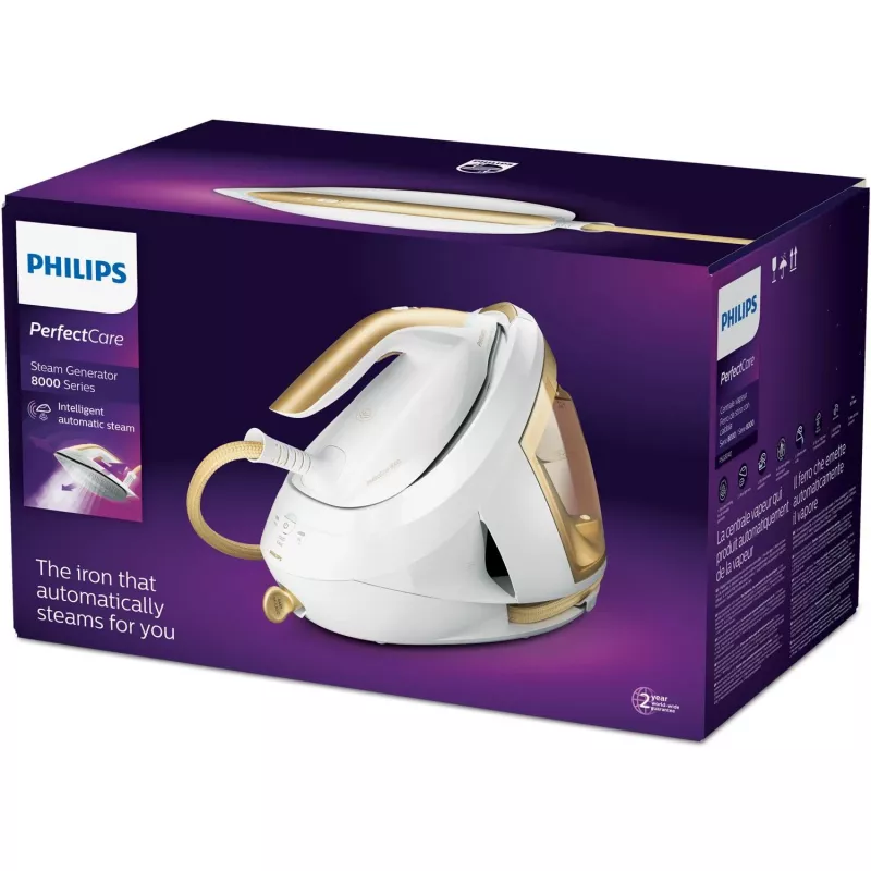 Philips PSG8040/60 stazione da stiro a vapore 2700 W 1,8 L suola SteamGlide Elite oro, bianco
