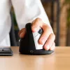 R-Go Tools mouse ergonomico R-Go HE Break con software per pause, grande (dimensione mano ≥ 185 mm), per mancini, Bluetooth, nero