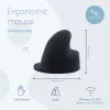 R-Go Tools mouse ergonomico R-Go HE Break con software per pause, grande (dimensione mano ≥ 185 mm), per mancini, Bluetooth, nero
